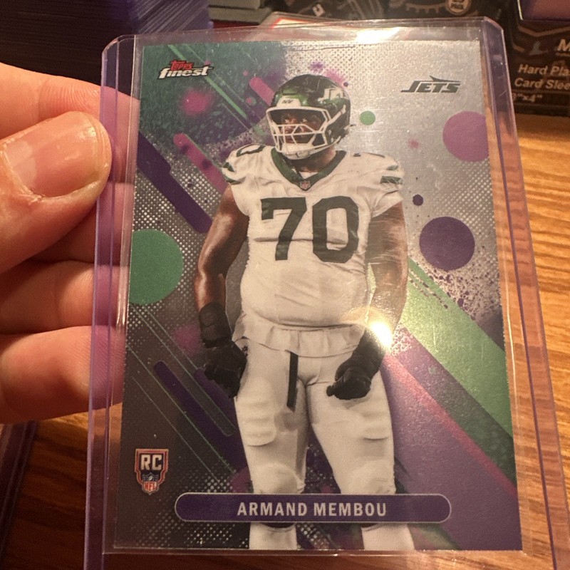 2025 Topps Finest Football #36 Common Armand Membou (RC) Jets