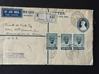15 Aug 1948 India Ghandi 12 anna (3) on Registered Postal Stationery FDC-Rare!