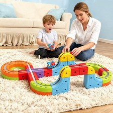 Electric Train Set Magnetic Car Race Track Building Toy Christmas Kids Boy Gifts