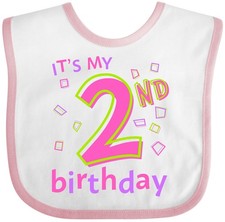 Inktastic It's My Second Birthday Baby Bib Birthdays 2nd 2 Two Turning Year Old