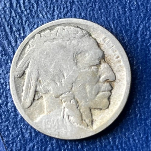 1914-D 5C Buffalo Nickel tough date. Very Good Condition