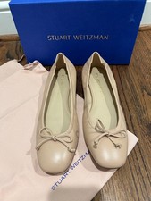 NEW Stuart Weitzman Bria Ballet Flat Shoe Adobe Lacquered Napa 9M