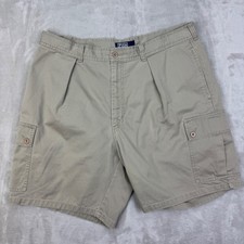 Polo Ralph Lauren Shorts Mens 38 Tan Relaxed Cargo Pleated Chino 90s Vintage