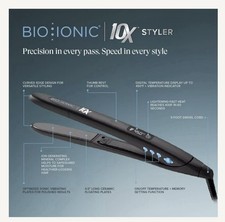262. Bio Ionic 10x Pro Black Ceramic Electric Hair Styling Iron 1 New Open Box