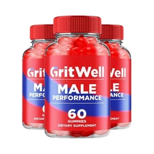 3-Pack Gritwell Gummies for Men – Grit Well Male Support Gummies - 180 Gummies