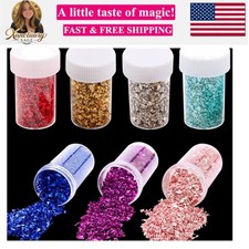 Crushed Glass,7 Colors Crushed Glass for Resin Art,Chunky Glitter for Crafts,...