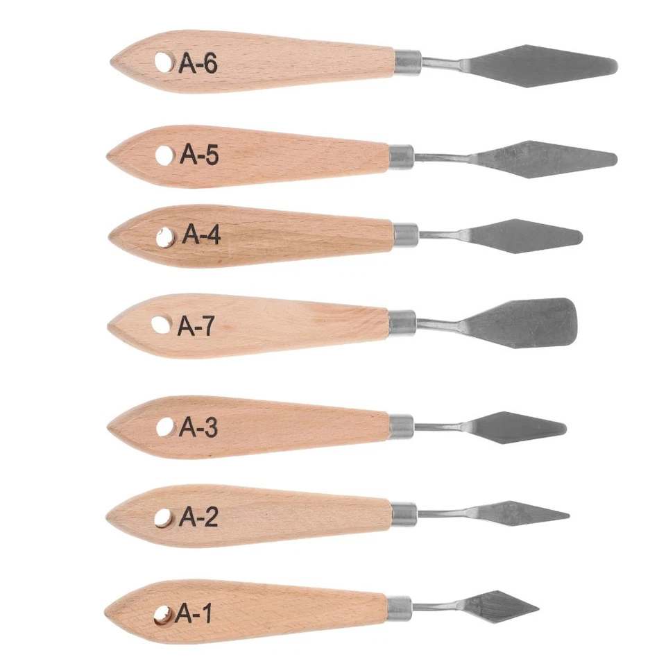 7 Pcs Spatule Pour Peindre Peinture Outils De À L'huile Fournitures - Photo 2/4