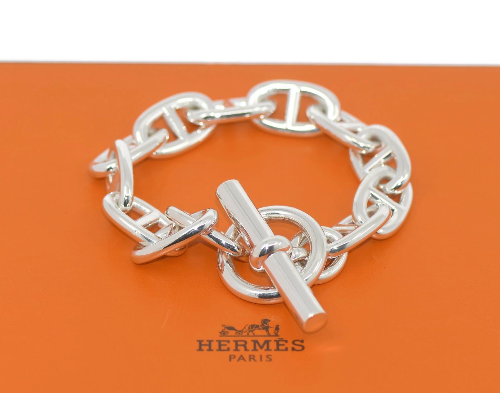 Hermes Chaine d'Ancre Sterling Silver Bracelet