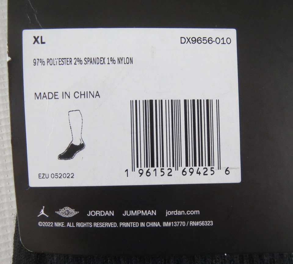 Новый Nike Air Jordan каждый день амортизированный нет шоу носки 3 упаковки черный мужской XL 12-15 - Изображение 3 из 4