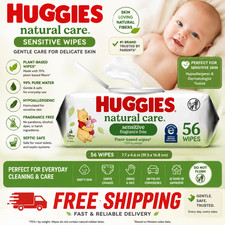 Huggies Natural Care Sensitive Baby Wipes, Unscented, Hypoallergenic, Flip Top