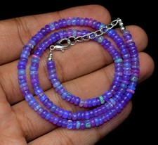 Ethiopian Purple Opal Smooth Rondelle Beads 3...