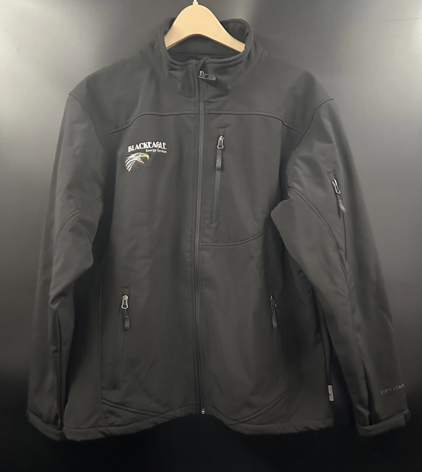 FREE COUNTRY MENS BLACK WINDPROOF WATER RESISTANT JACKET SZ L