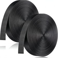 2 Rolls 1 in Nylon Webbing Strap, Tear Resistant Nylon, 98 Yard, Black