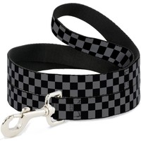 Dog Leash 6-FEET Checker Black/Gray (Us Import)