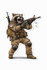 Raccoon Tactical Military Army M-16 Ranger Sticker Ar-15 Decal Death Navy Raccoon Tactical Military Army M-16 Ranger Sticker Ar-15 Decal Death Navy