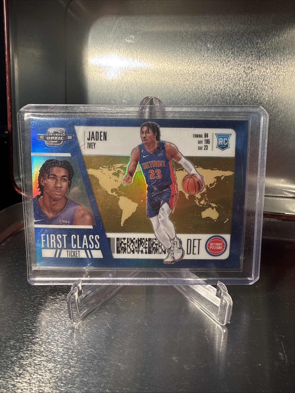 Jaden Ivey 2022 Contenders Optic #2 First Class Ticket - Gold /10 Rookie Raw