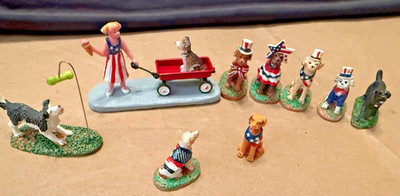 Lemax - 9 Patriotic Pups Holiday Dog July 4 Independence - Christmas Village