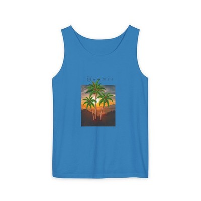 Tropical Palm Sunset tank top | Palm Tree Sunset Graphic