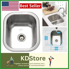 Compact Undermount Bar Sink: 10-Inch Satin Finish Stainless Steel with Strainer