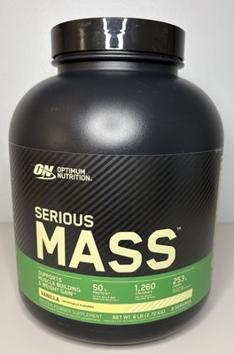 Optimum Nutrition Serious Mass Gainer Protein Powder, Vanilla  6lbs, Ex. 2/2028