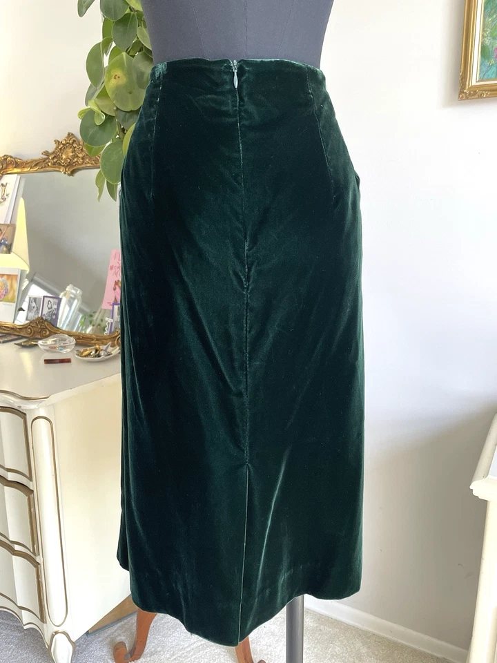 Falda Plisada Terciopelo Verde Oscuro Talbots Años 90 De Colección Talla 14 Oficina Fiesta EE. UU. Foto 2 de 4