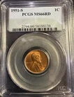 1951-S LINCOLN 1C MS66 RD