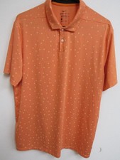Nike Dri-Fit Standard Fit Orange Floral Pattern Short-Sleeve Golf Polo Large