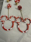 Disney Mickey Mouse Candy Cane Peppermint Swirl Dangle Earrings Holidays — photo 3