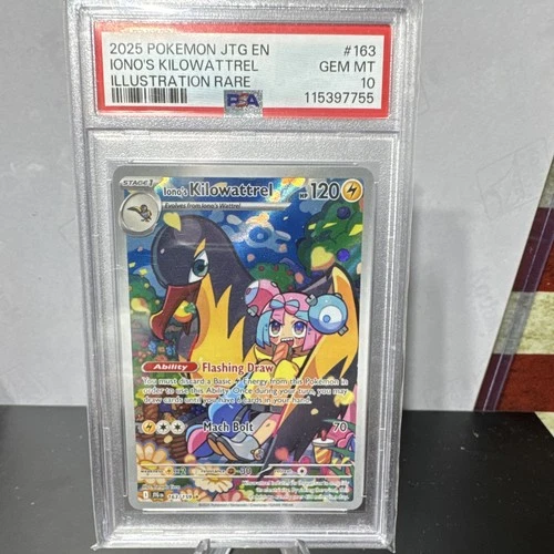 Pokemon 2025 Sv09: Journey Together Iono's Kilowattrel 163/159 IR Holo PSA 10