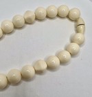 Vintage Cream/Taupe 28” Bead Strand Necklace / Clip Earrings Set — photo 3