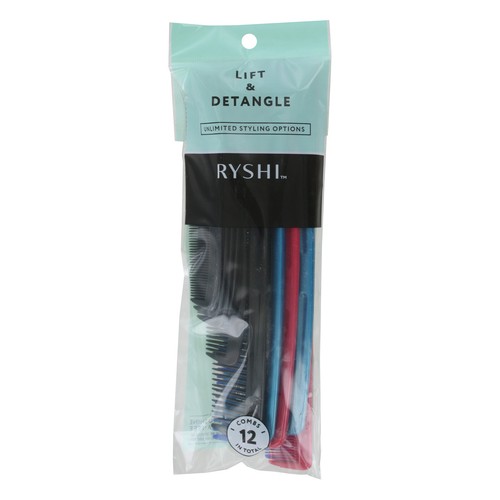Ryshi Lift & Deangle verschiedene Haarkämme, verschiedene Farben, 12 Stück