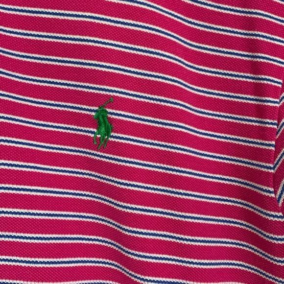Polo Ralph Lauren Pink Blue Striped Polo Shirt Green Polo Mens Medium