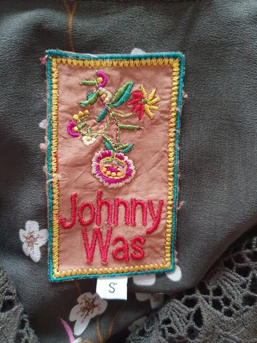Johnny Was 100% Silk Floral Dress With Embroidery Size S - Picture 7 of 9