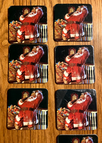 Coca Cola 1999 Santa coasters with cork back 10 pieces - Picture 3 of 6