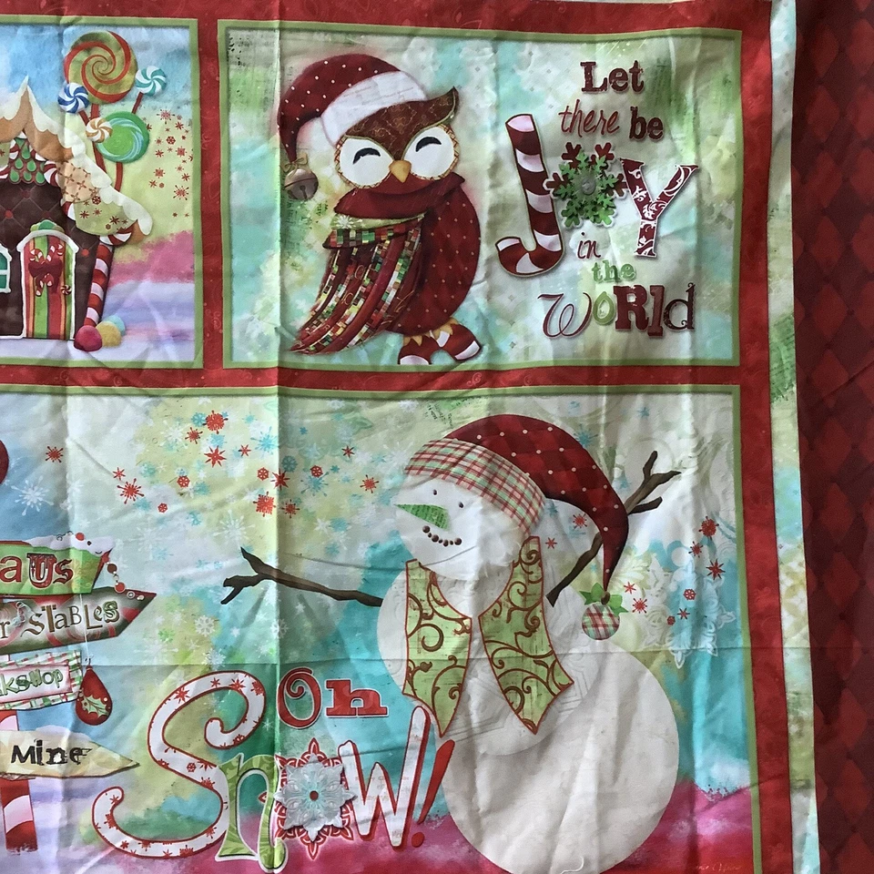 Panel de tela de Navidad Hoffman Oh, Snow Connie Haley de algodón  Foto 4 de 4