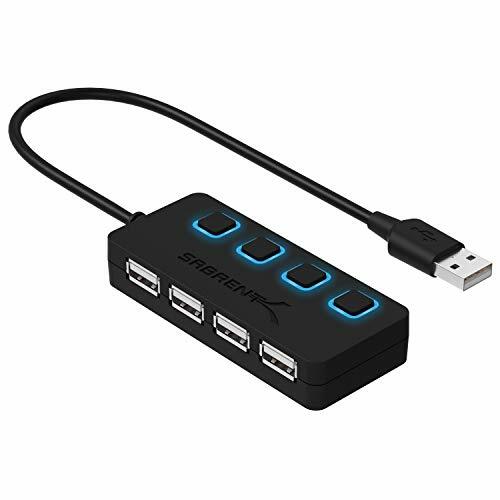 Sabrent Hub USB 2.0 a 4 Porte con Interruttori di Alimentazione singoli e (B0V)