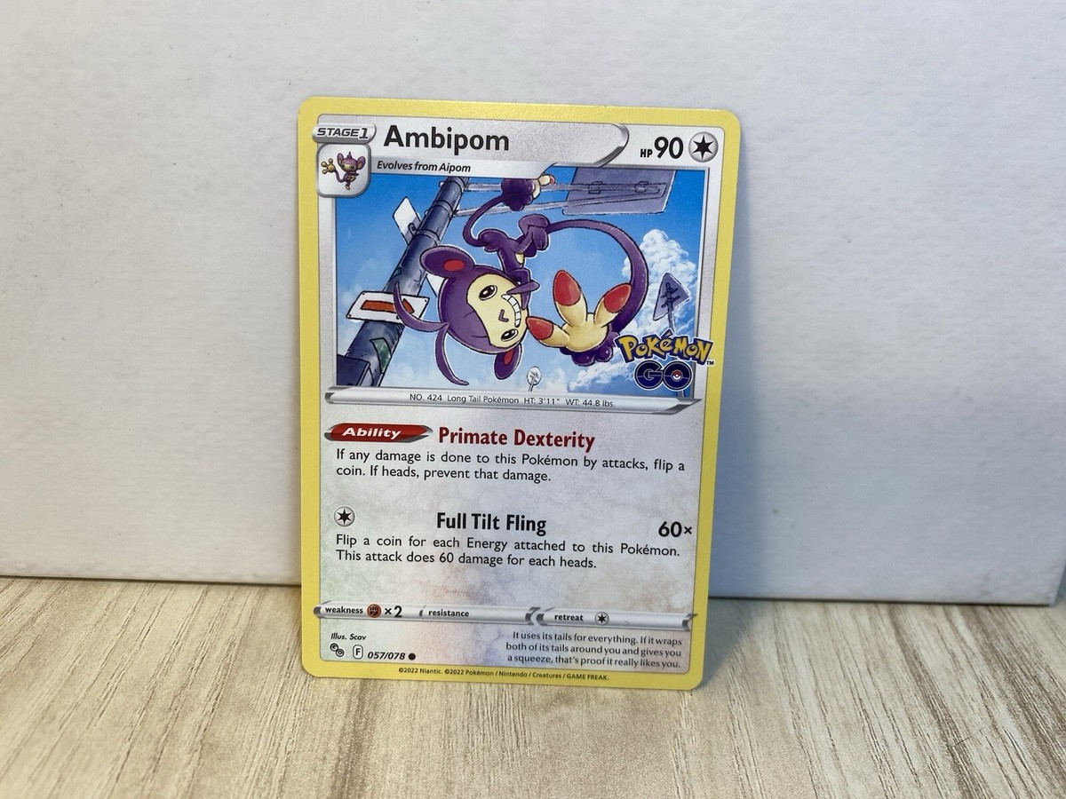 Ambipom Stamped Pokemon Go 057/078 TCG Trading Card NM Near
