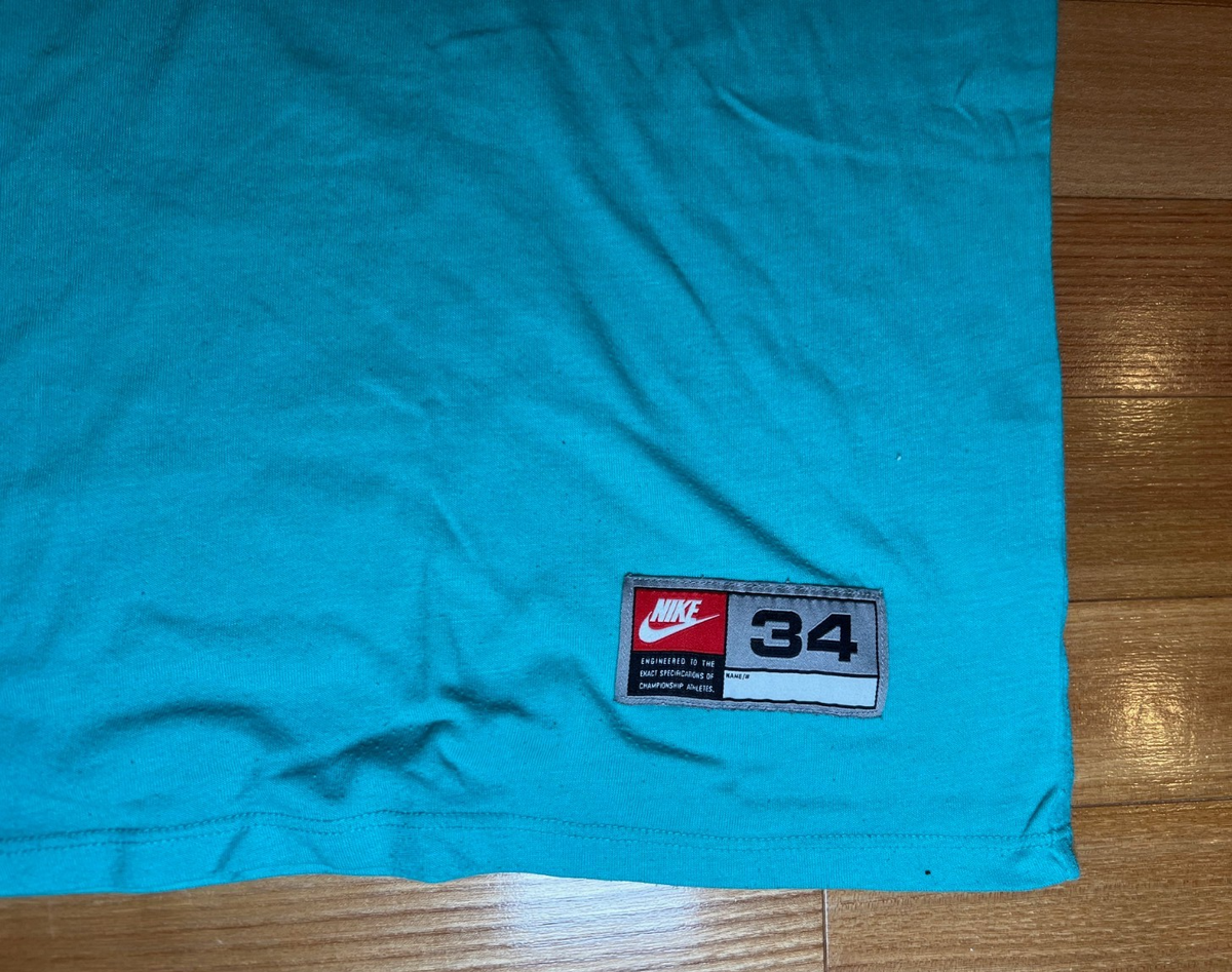 OLDNIKE ボージャクソン 34 ジャージ M Vintage 34 Bo Knows Jackson Teal Green Nike T-shirt Tee Air