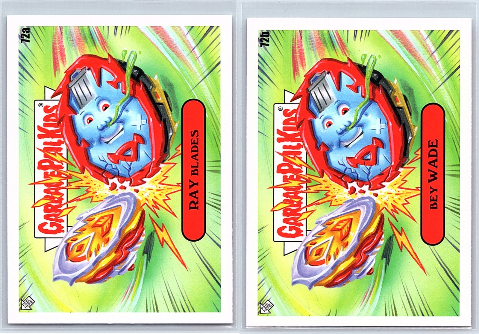 Beyblade Garbage Pail Kids Spoof Ray and Wade 2-Card Set