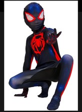 Superhero Spider/man Costume Halloween Jumpsuit Kids Boys Cosplay Bodysuit 4/6Y