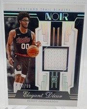 2023-24 Panini Noir Scoot Henderson Elegant Decor RC Rookie Jersey Patch /99