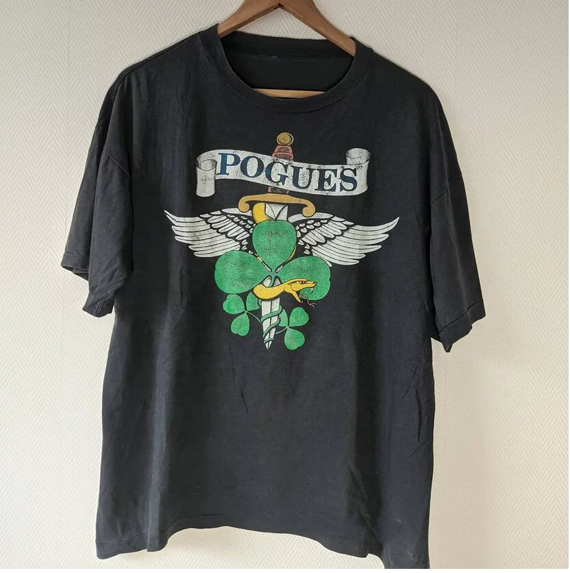 80's The Pogues Short Sleeve Black Full Size Gift For Fan T-Shirt