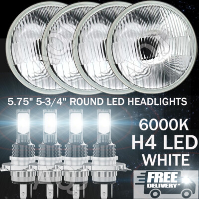 4PCS 5-3/4'' 5.75'' LED Headlights Hi/Lo  Beam For Lincoln Continental 1958-1979
