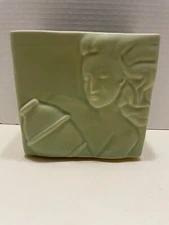 Donna Polseno Signed Vtg. 2-Sided Relief Mold Vase Woman & Jug