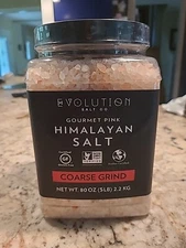 New Unopened Evolution Salt - Himalayan Pink Salt Coarse Grind, 80 oz, 5 Lbs 