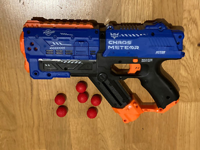 X-Shot Chaos Meteor Round Dart Blaster (6 Schuss), Blauer Spielzeug-Blaster