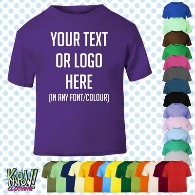 FRUIT OF THE LOOM Individuell personalisiertes Baby/Kinder/Kinder T-SHIRT Name lustig Geschenk-Ihr Text/Logo 5