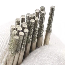 30Pcs 2mm Diamond Grinding Bits Cylindrical Bur Lapidary Carving Tools for Stone