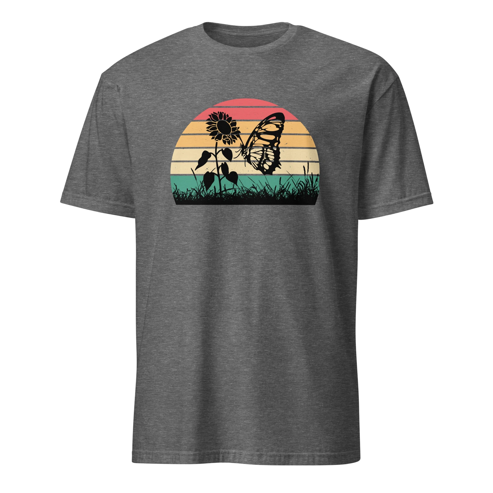 Vintage Butterfly Unisex T-Shirt, retro flower nature hiking garden sun outdoor