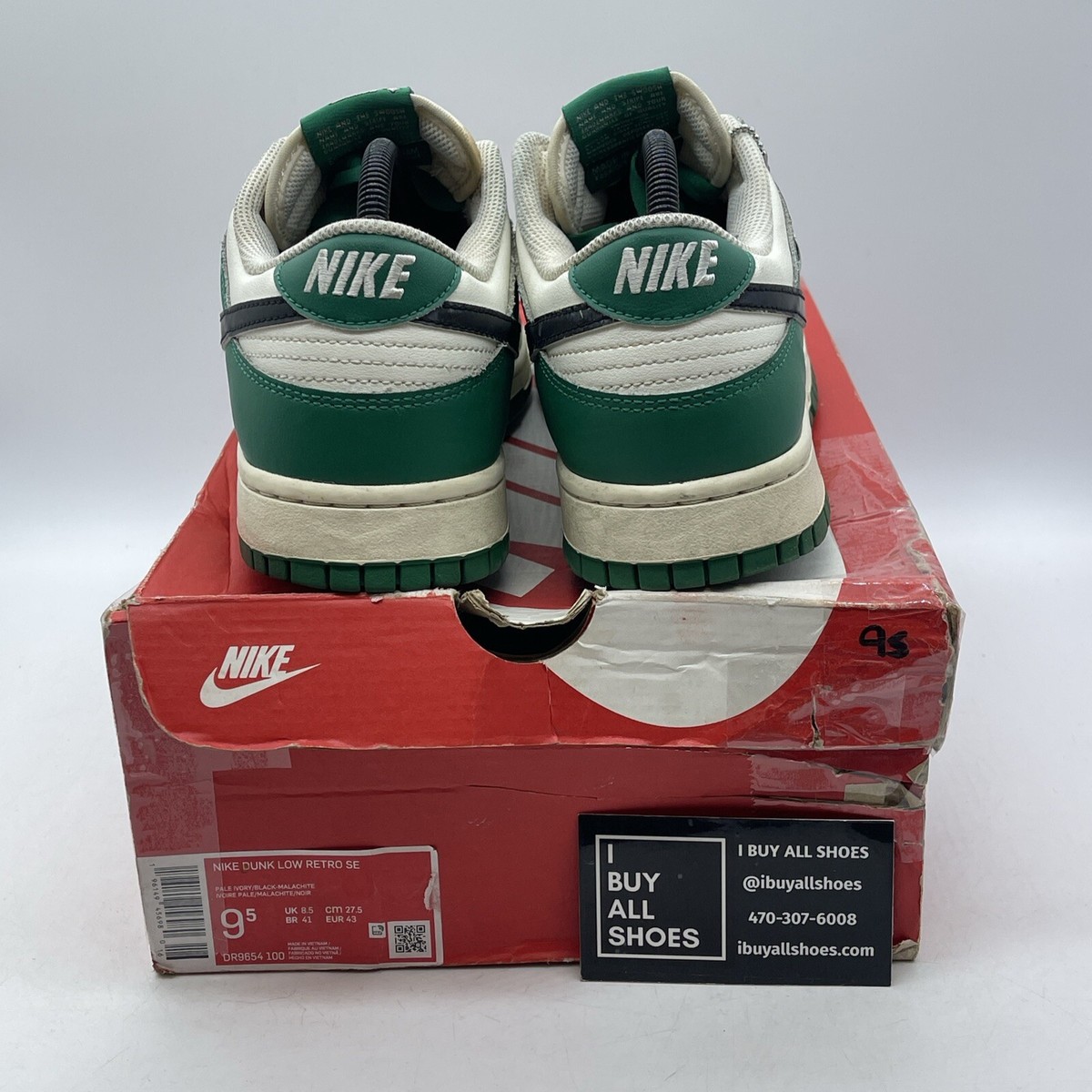 Size 9.5 - Nike Dunk Low SE Lottery Pack Malachite Green White